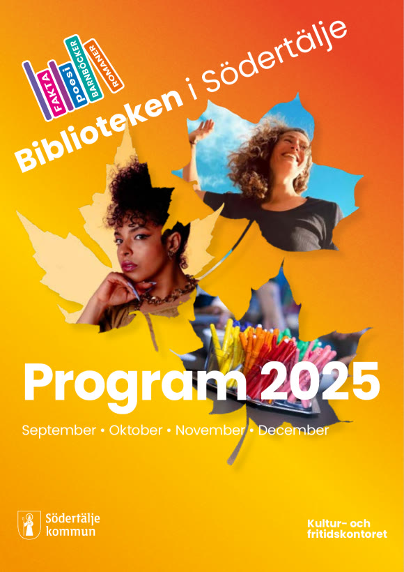 Programme brochure cover, autumn 2025: portraits framed in autumn leaves